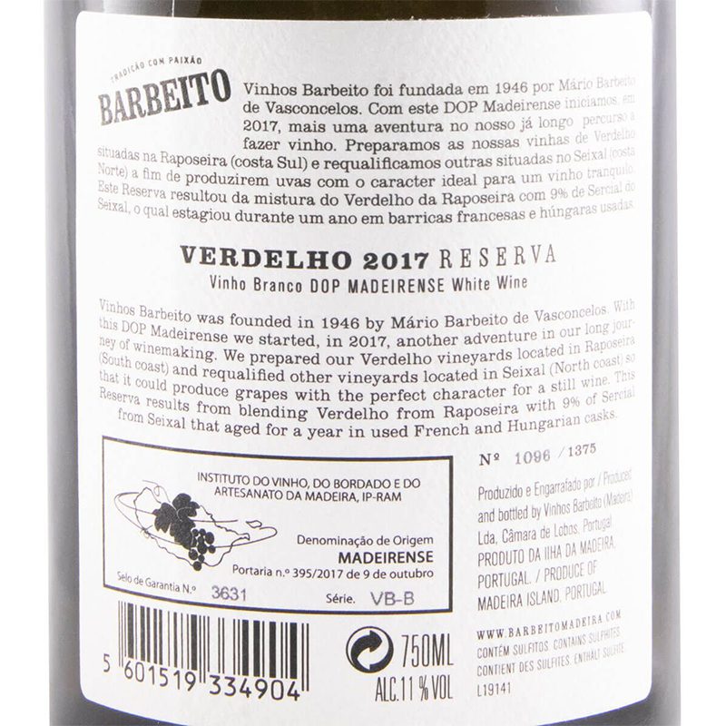 Barbeito Verdelho Colheita DOP Madeirense - Image 2