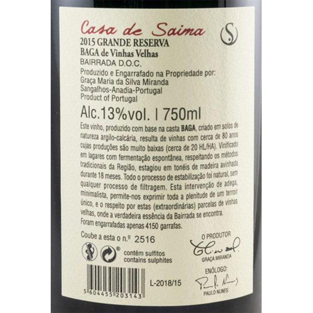 Casa de Saima Grande Reserva Baga Tinto - Image 2